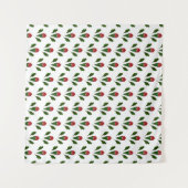 Moderne Elegante Rode Rozen & Groene Holly Patroon Wandkleed (Voorkant (horizontaal))