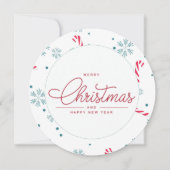 Moderne Elegante Rode Script Foto Kerstmis Feestdagenkaart (Voorkant)