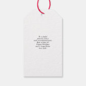 Moderne Elegante Rode Script Foto Prettig Kerstfee Cadeaulabel (Achterkant)