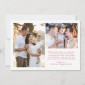 Moderne elegante rode vrolijke kerstfotocollage feestdagenkaart (Achterkant)