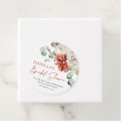 Moderne Elegante Rode Winter Kerst Bruiloft Bridal Bedankjes Labels (In situ)