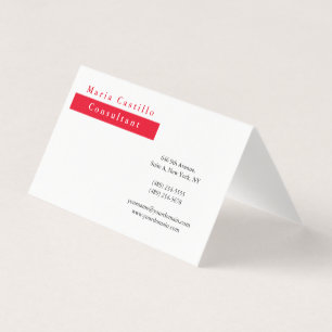 Moderne Elegante Rode Witte Minimalistische Visitekaartje