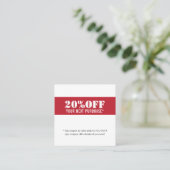 Moderne Elegante Rode Witte Schoonheid Coupon (Staand voorkant)