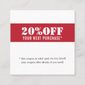 Moderne Elegante Rode Witte Schoonheid Coupon (Voorkant)