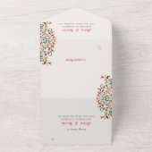 Moderne Elegante Romantische Bloemen Krans Trouwen All In One Uitnodiging (Buitenkant)