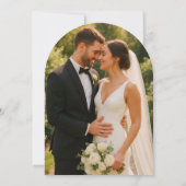 Moderne Elegante Romantische Bloemen Krans Trouwen Kaart (Achterkant)