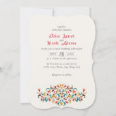 Moderne Elegante Romantische Bloemen Krans Trouwen Kaart (Voorkant)