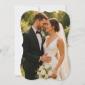 Moderne Elegante Romantische Bloemen Krans Trouwen Kaart (Achterkant)