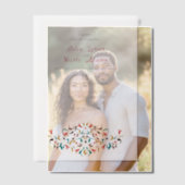 Moderne Elegante Romantische Bloemen Krans Trouwen Vellum Uitnodigingen (Offset (Koppel))