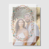 Moderne Elegante Romantische Bloemen Krans Trouwen Vellum Uitnodigingen (Offset (Koppel))