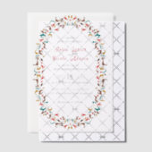 Moderne Elegante Romantische Bloemen Krans Trouwen Vellum Uitnodigingen (Offset (Uitnodiging))