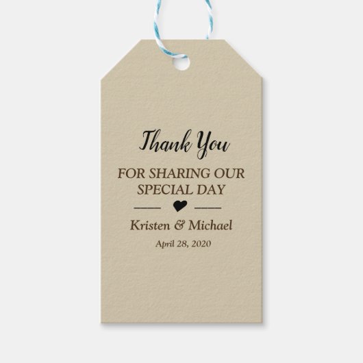 moderne elegante romantische gouden dank u Gift Cadeaulabel (Voorkant)