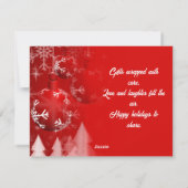 Moderne Elegante Romantische Koppel Rood Goud Kers Feestdagenkaart (Achterkant)