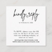 Moderne Elegante Romantische QR Code Bruiloft RSVP Informatiekaartje (Voorkant)