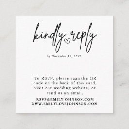 Moderne Elegante Romantische QR Code Bruiloft RSVP Informatiekaartje