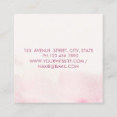 Moderne elegante Romantische Waterverf bloemen Vierkante Visitekaartje (Achterkant)