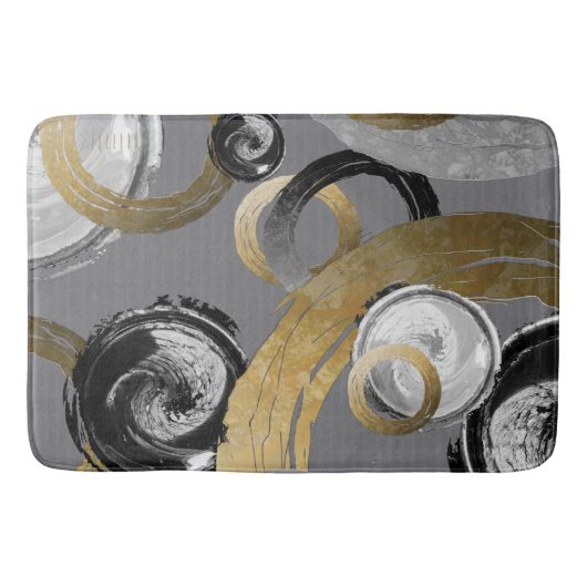 Moderne, elegante ronddraaiende ringlopen Abstract Badmat (Voorkant)