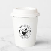 Moderne elegante ronde koffie logo papieren bekers (Voorkant)