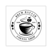 Moderne elegante ronde koffie logo rubberstempel (Afrduk)