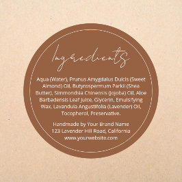 Moderne Elegante Ronde Product Ingredientenlijst L Sticker