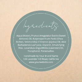 Moderne Elegante Ronde Product Ingredientenlijst L Sticker