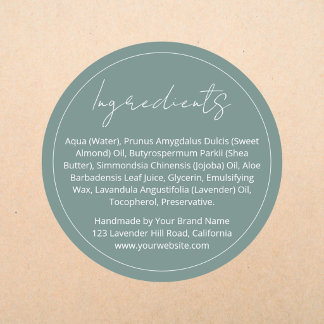 Moderne Elegante Ronde Product Ingredientenlijst L Sticker