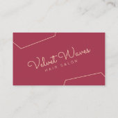 Moderne Elegante Rood Haar Stylist Make-up Artiest Visitekaartje (Achterkant)