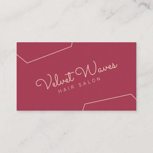 Moderne Elegante Rood Haar Stylist Make-up Artiest Visitekaartje (Achterkant)