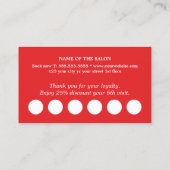 Moderne Elegante Rood Wit Grijs Salon Klantenkaartje (Achterkant)