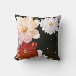 Moderne Elegante Rood Wit Roze Bloemen Kussen
