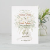 Moderne Elegante Roos  Folie Uitnodiging (Staand Voorkant)