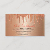 Moderne elegante Roos glitter druppel make-up arti Visitekaartje (Achterkant)