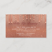 Moderne elegante Roos glitter druppel make-up arti Visitekaartje (Achterkant)