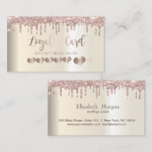 Moderne, elegante Roos Gold Hearts, Drives Klantenkaartje (Voorkant / Achterkant)