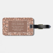 Moderne Elegante Roos Gouden Glitter Leopard Print Bagagelabel (Achterkant horizontaal)