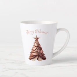 Moderne Elegante Roos Gouden Kerstboom Latte Mok