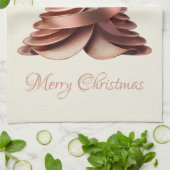 Moderne Elegante Roos Gouden Kerstboom Theedoek (Gevouwen)