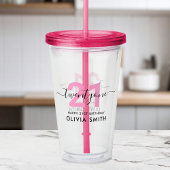 Moderne elegante roze 21ste verjaardag acryl drinkbeker