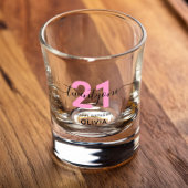 Moderne elegante roze 21ste verjaardag shot glas