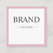 Moderne elegante roze aangepaste Korting Kaart Vierkante Visitekaartje (Achterkant)