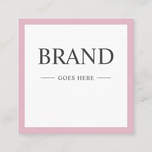 Moderne elegante roze aangepaste Korting Kaart Vierkante Visitekaartje (Achterkant)