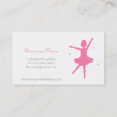 Moderne, elegante, roze balletinstructeur visitekaartje (Achterkant)