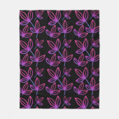 Moderne Elegante Roze Bladeren Fleece Deken (Voorkant)