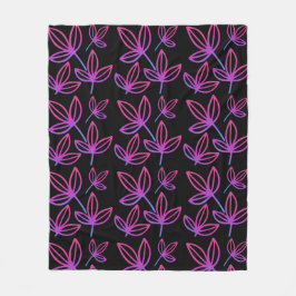 Moderne Elegante Roze Bladeren Fleece Deken