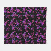 Moderne Elegante Roze Bladeren Fleece Deken (Voorkant (Horizontaal))