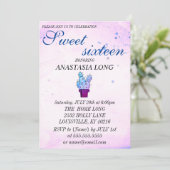 Moderne, elegante roze blauwe actus sparen de datu save the date (Staand voorkant)