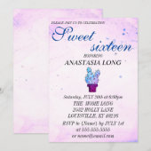 Moderne, elegante roze blauwe actus sparen de datu save the date (Voorkant / Achterkant)