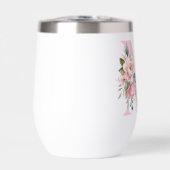 Moderne Elegante Roze Bloem Initialen Monogram (Voorkant)