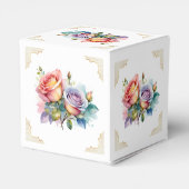 Moderne Elegante Roze Bloemen Nikah Moslim Uitnodi Bedankdoosjes (Achterkant)