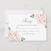 Moderne Elegante Roze Bloemige Trouw-RSVP RSVP Kaartje (Voorkant)